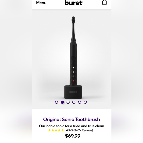 BURST Original Sonic Toothbrush, Floss And Extra Brush Head - Picture 2 of 5